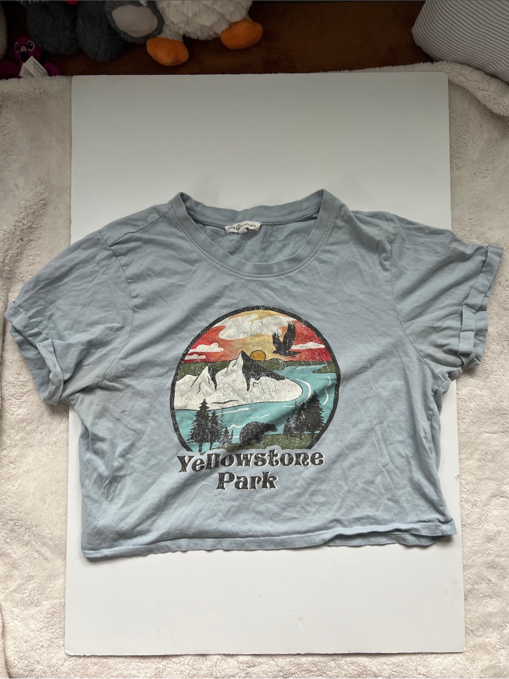 Yellowstone Park Graphic Tee - Women’s Crop Top Boxy Fit Short Sleeve